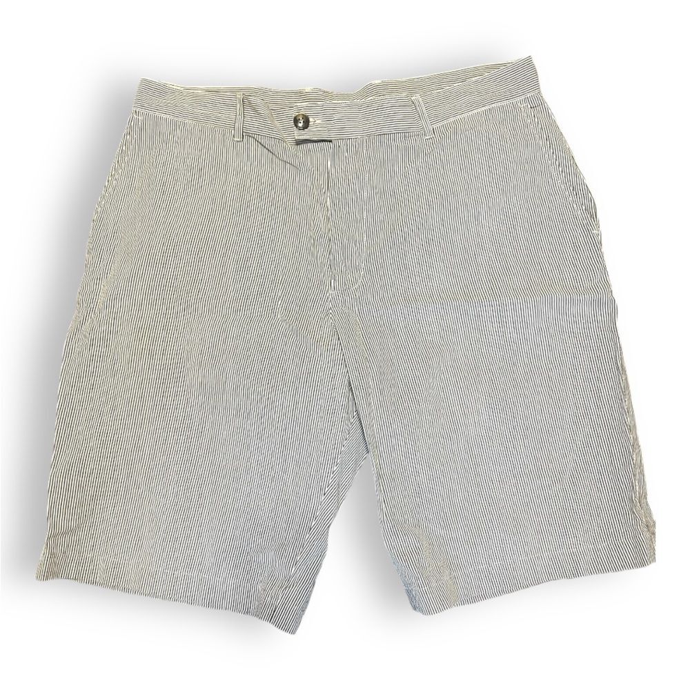 Lacoste Mens Striped Cotton Shorts Summer Casual Style 10.5" Inseam Size 36